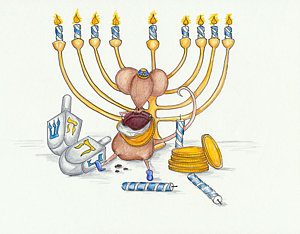 300x234 Hanukkah Mouse Drawing - Hanukkah Drawings