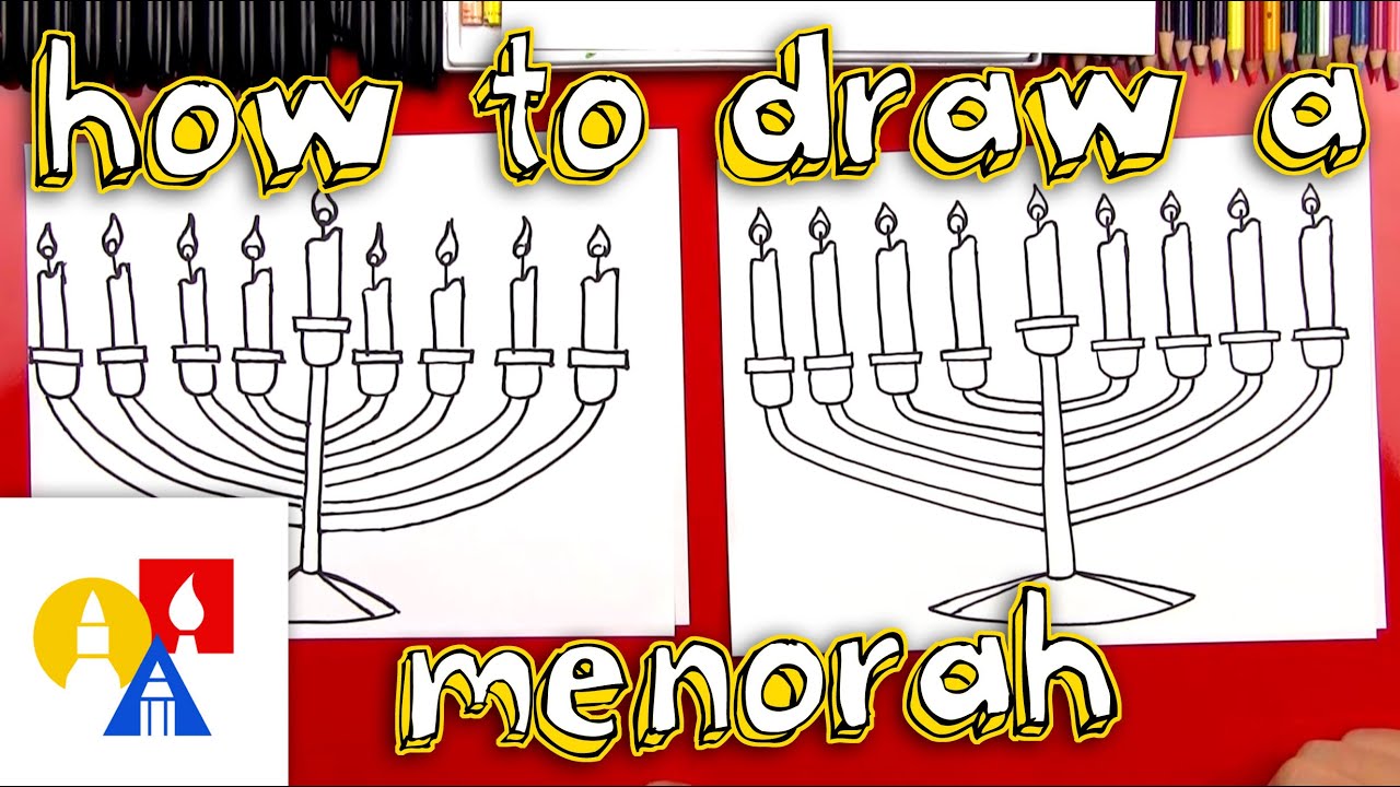 1280x720 how to draw a menorah - Hanukkah Drawings