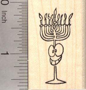 286x300 hanukkah menorah with happy face rubber st chanukah festival - Hanukkah Menorah Drawing