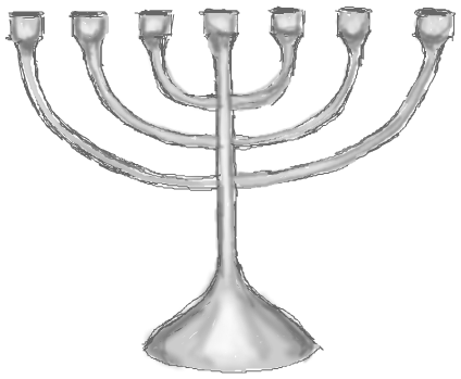 424x349 how to draw hanukkah menorahs with easy step - Hanukkah Menorah Drawing