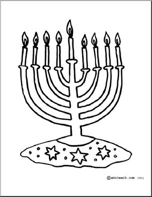 304x392 coloring - Hanukkah Menorah Drawing