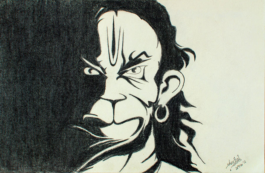 900x588 jai hanuman drawing - Hanuman Drawing