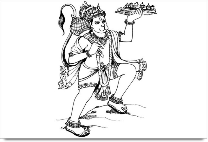 704x482 amy abstract lord hanuman sketch art poster - Hanuman Drawing