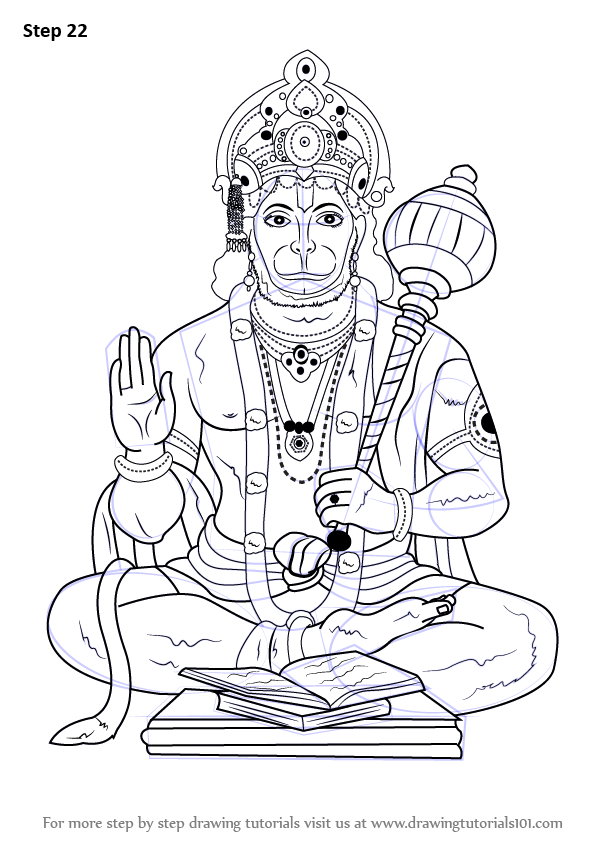 595x844 learn how to draw lord hanuman - Hanuman Drawing