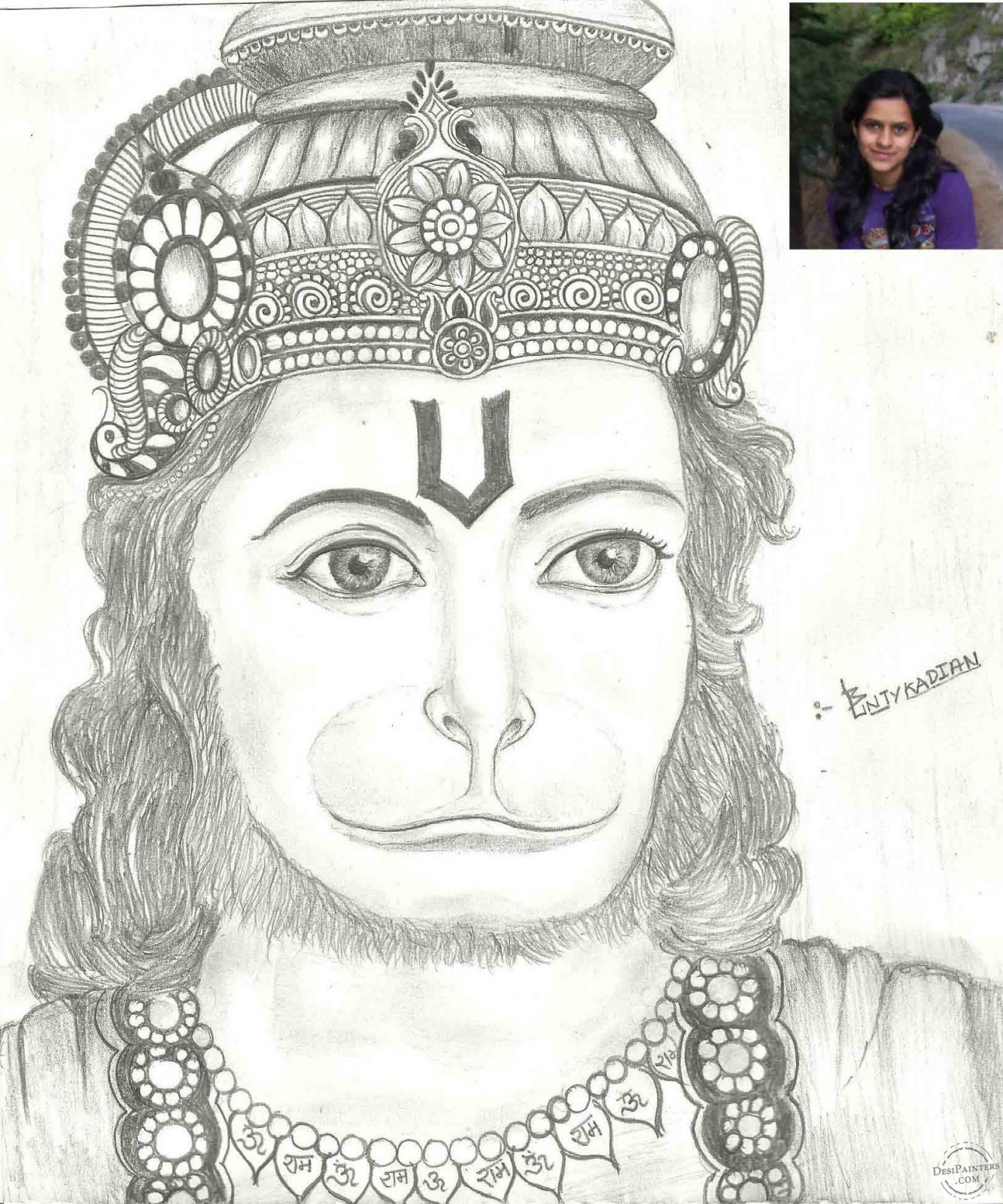 1333x1600 pencil sketch of lord hanuman - Hanuman Drawing