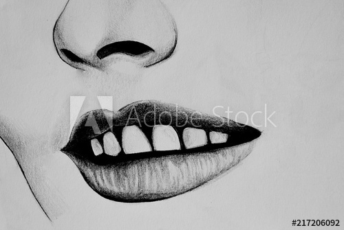 500x335 mouth, smile, happiness drawing - Happiness Drawing
