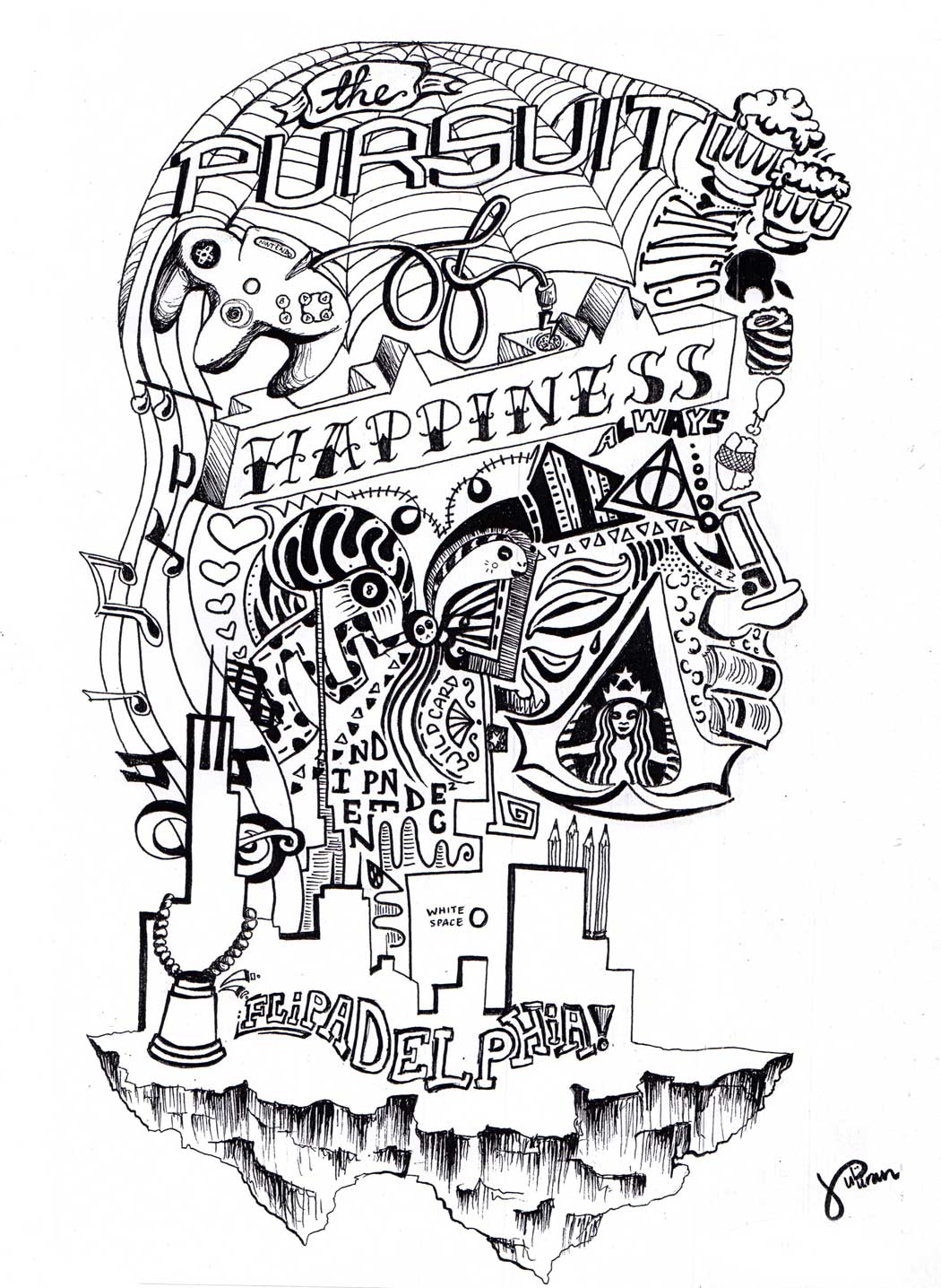 1050x1436 pursuit of happiness - Happiness Drawing