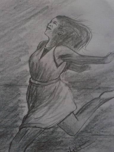 384x512 shiju m drawings pencil drawing happiness - Happiness Drawing