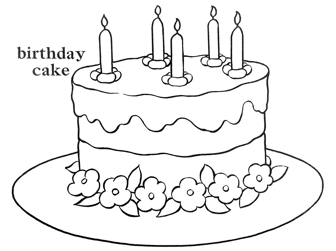 1073x802 Happy Birthday Cake Pencil Sketch - Happy Birthday Cake Drawing