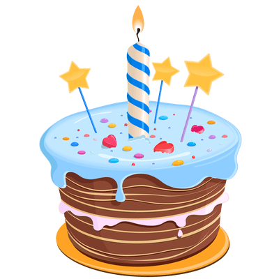 400x400 primitive happy birthday clipart - Happy Birthday Cake Drawing