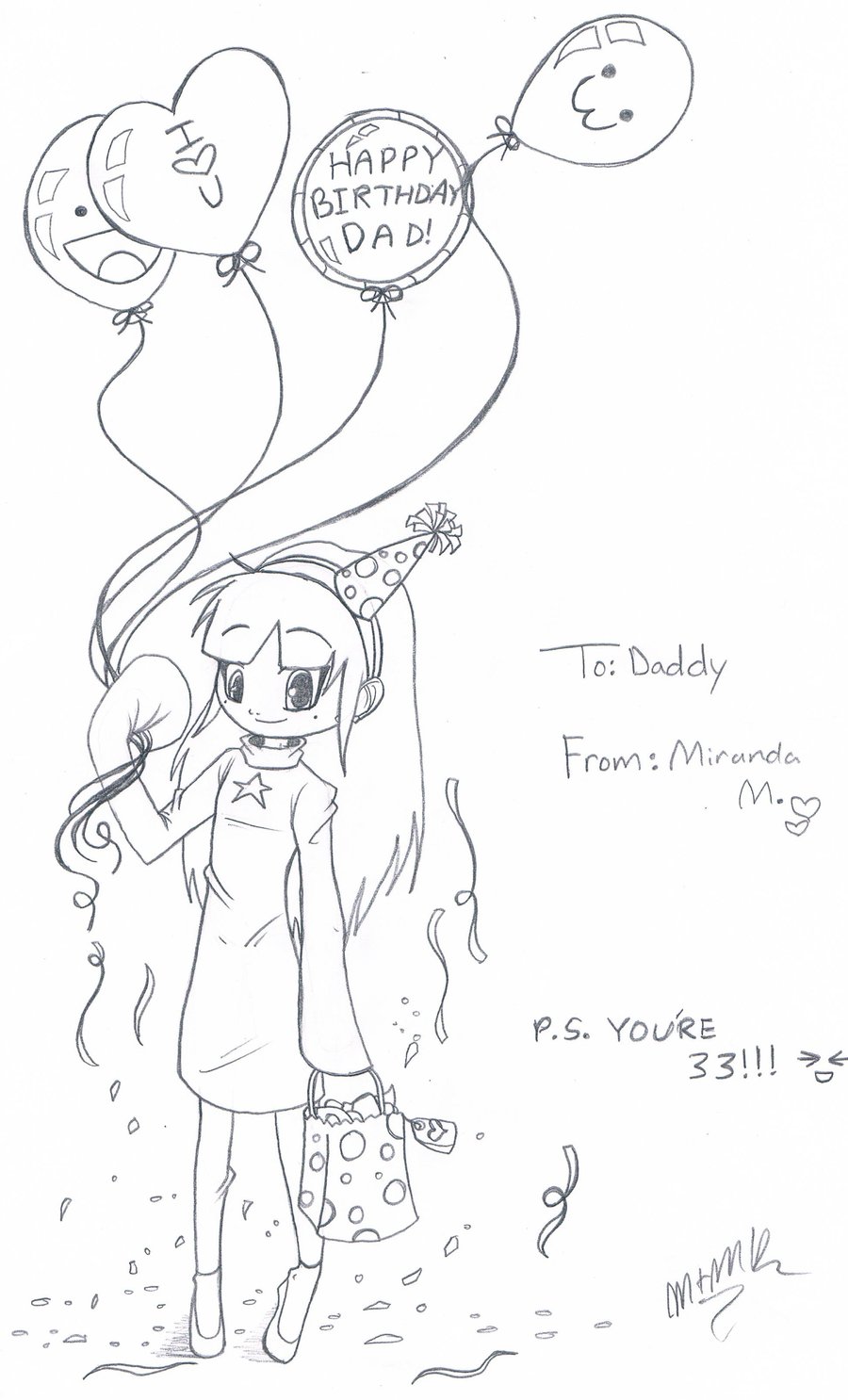 900x1486 Cap Drawing Happy Birthday For Free Download - Happy Birthday Dad Drawings