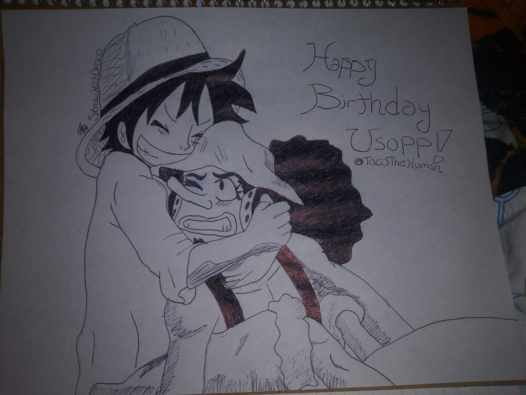 1024x768 birthday drawing for my friend happy birthday to my usopp - Happy Birthday Drawing