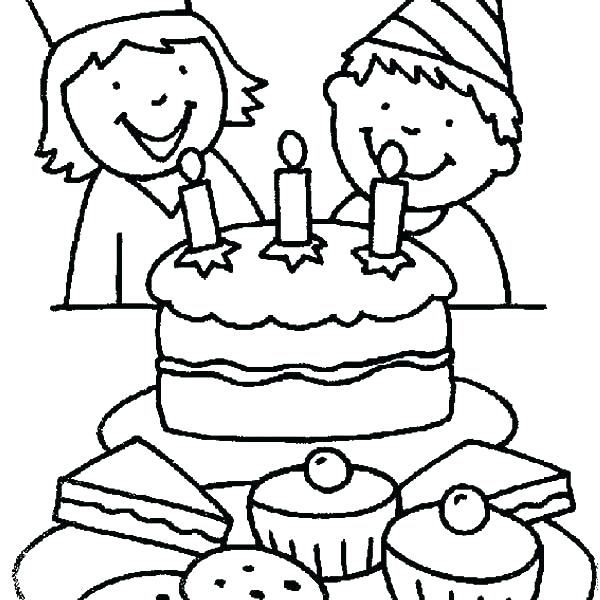 600x600 Cake Coloring Pages Birthday Boy Coloring Pages Birthday Drawing - Happy Birthday Drawing