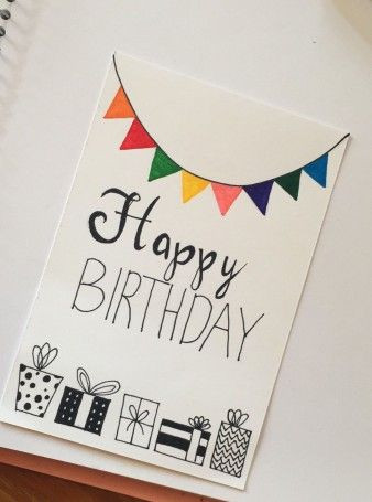 338x455 how to draw a birthday card authentic easy to draw birthday - Happy Birthday Drawing Designs