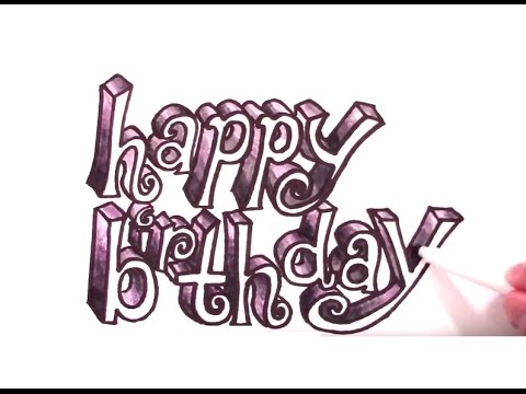 480x360 How To Draw Happy Birthday In Party Letters - Happy Birthday Drawing Images