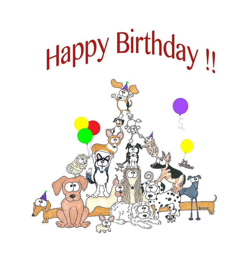 862x900 Dogs Happy Birthday Drawing - Happy Birthday Drawing Pictures