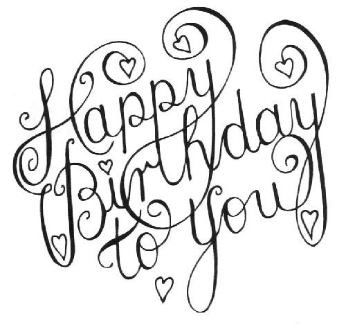 500x469 Happy Birthday Drawing - Happy Birthday Drawing Text