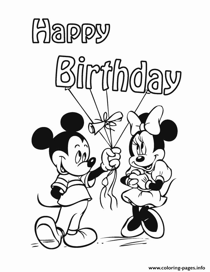 670x867 Mickey Mouse Birthday Coloring Pages Inspirational Minnie Mouse - Happy Birthday Drawing Text