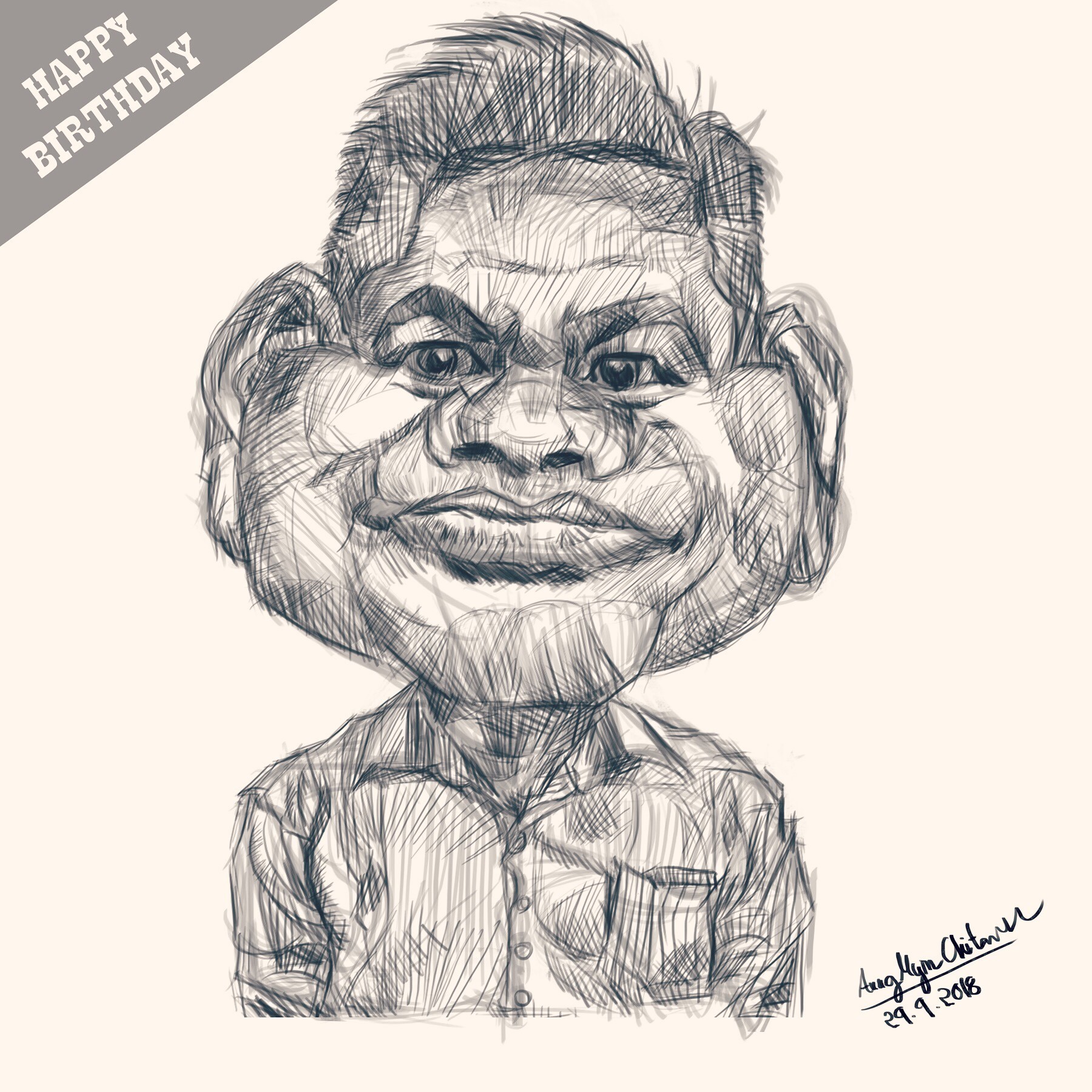 1800x1800 Artstation - Happy Birthday Drawing Text