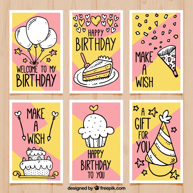 626x626 Birthday Cards With Drawings Vector Free Download - Happy Birthday Drawings For Card
