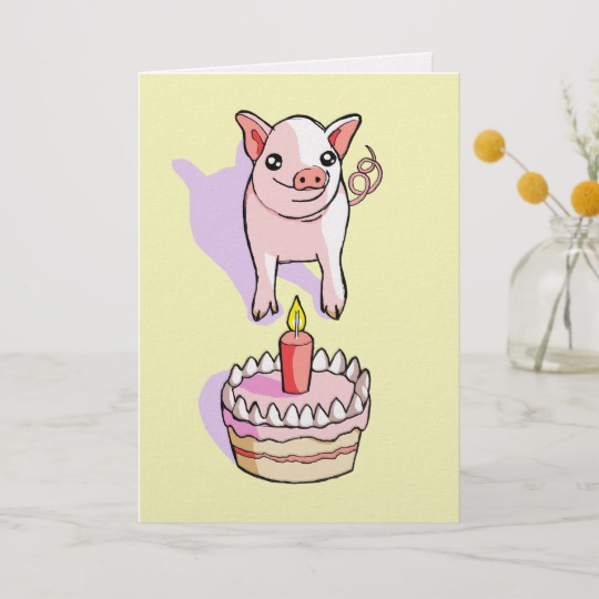 540x540 happy birthday cute piglet drawing card - Happy Birthday Drawings For Card