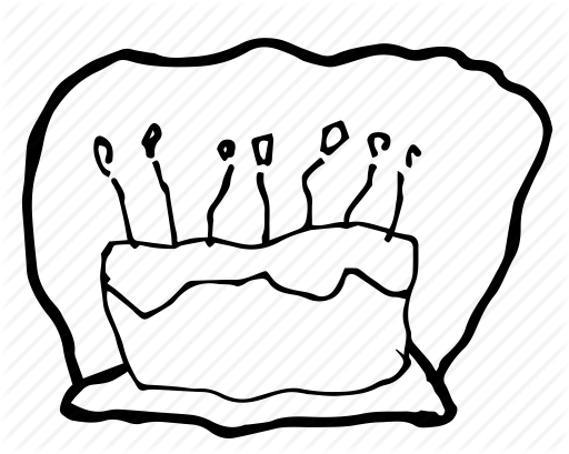 512x409 Cake, Cute Drawing, Doodle, Hand Drawing, Happy Birthday, Stick - Happy Birthday Line Drawing