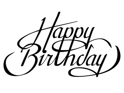 400x300 Happy Birthday Text Art, Design In Png, Vector, Format - Happy Birthday Line Drawing