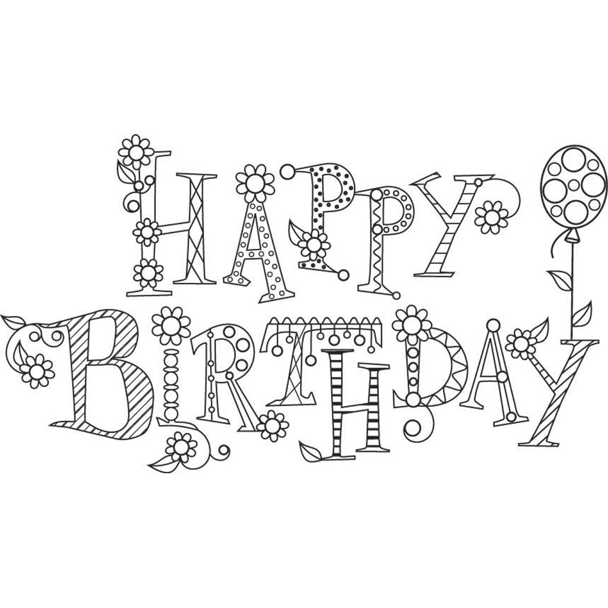 Happy Birthday Line Drawing at PaintingValley.com | Explore collection ...