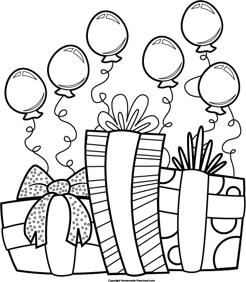 501x573 happy birthday black and white birthday clip art black and white - Happy Birthday Line Drawing