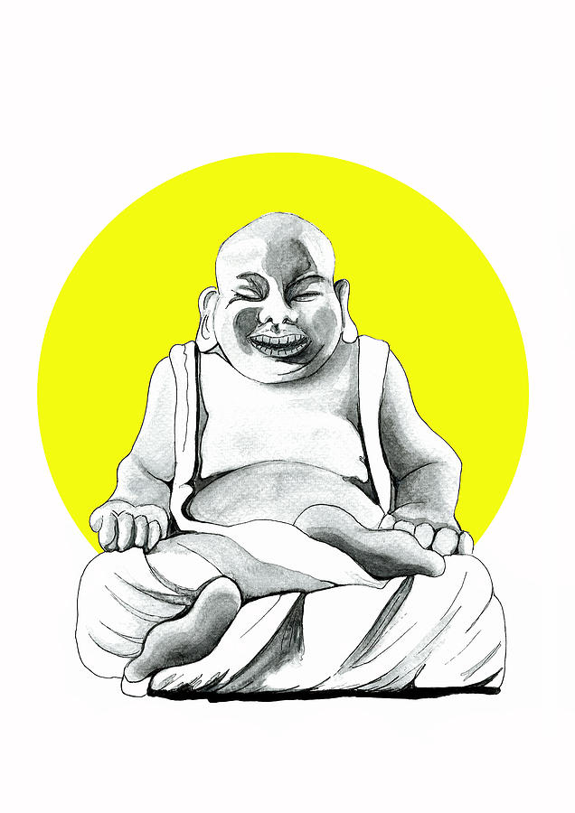 636x900 Happy Buddha Painting - Happy Buddha Drawing