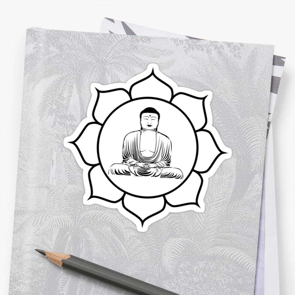 1000x1000 Happy Buddha Stickers - Happy Buddha Drawing