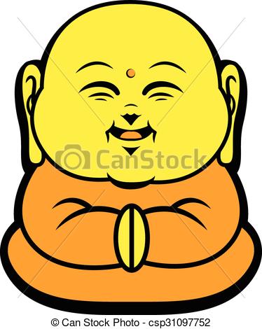 374x470 Cartoon Character Happy Buddhist Smile Hand Drawn Cartoon - Happy Buddha Drawing