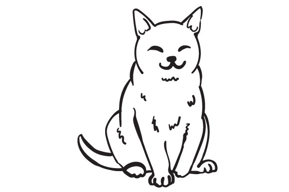580x386 Drawing Of A Happy Cat - Happy Cat Drawing