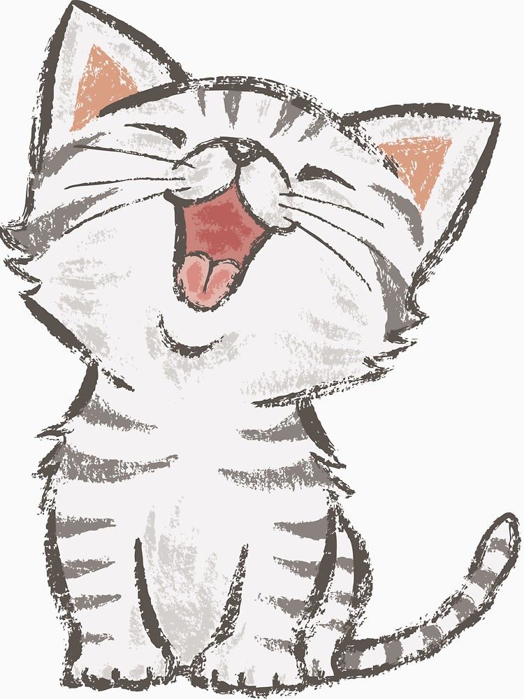 750x1000 Guild Wars - Happy Cat Drawing