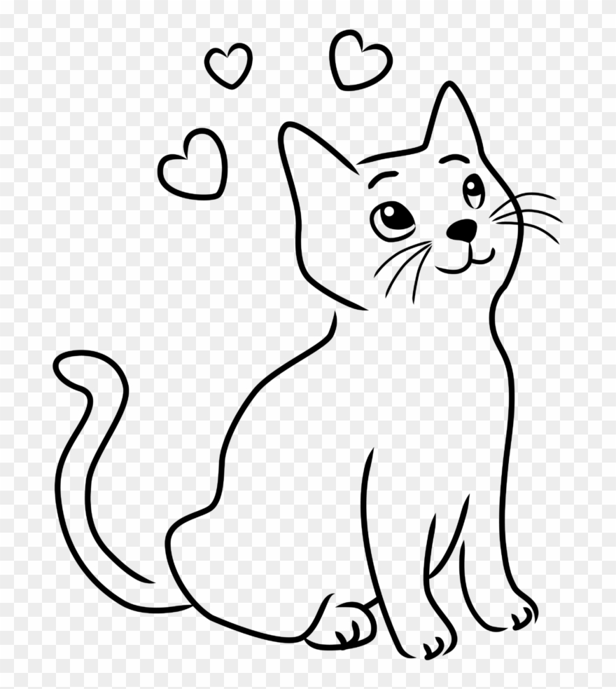 880x983 Happy Cat Clipart Drawings - Happy Cat Drawing