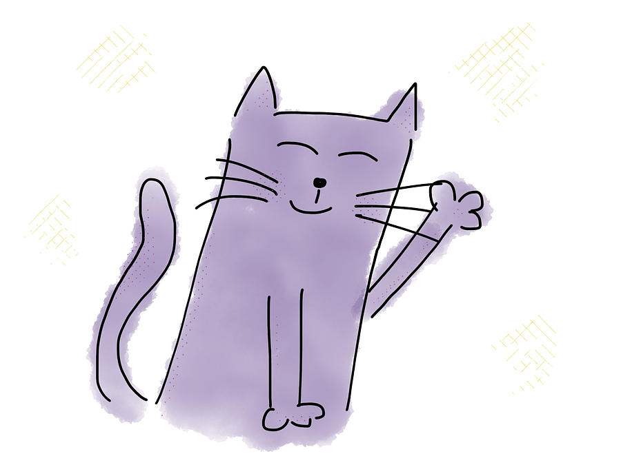 900x675 Happy Cat Drawing Drawing - Happy Cat Drawing