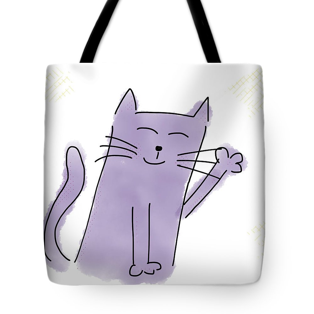 1000x1000 Happy Cat Drawing Tote Bag For Sale - Happy Cat Drawing