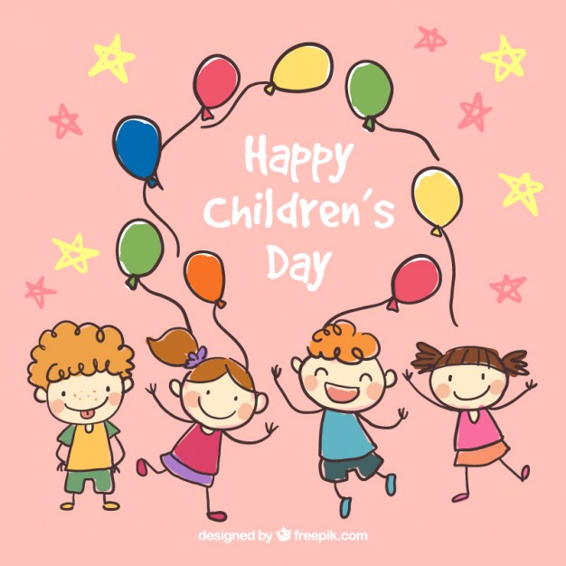 626x626 Hand Drawn Happy Children's Day Illustration Vector Free Download - Happy Child Drawing