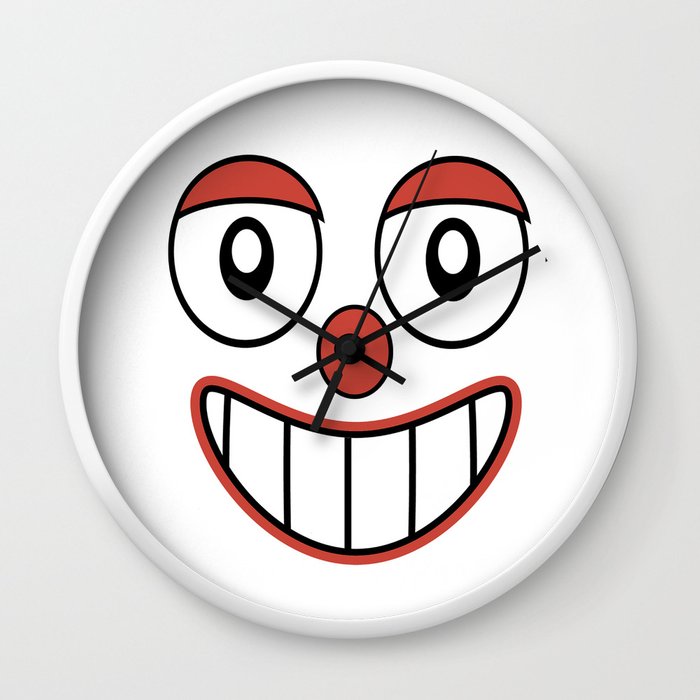 700x700 Happy Clown Cartoon Drawing Wall Clock - Happy Clown Drawing