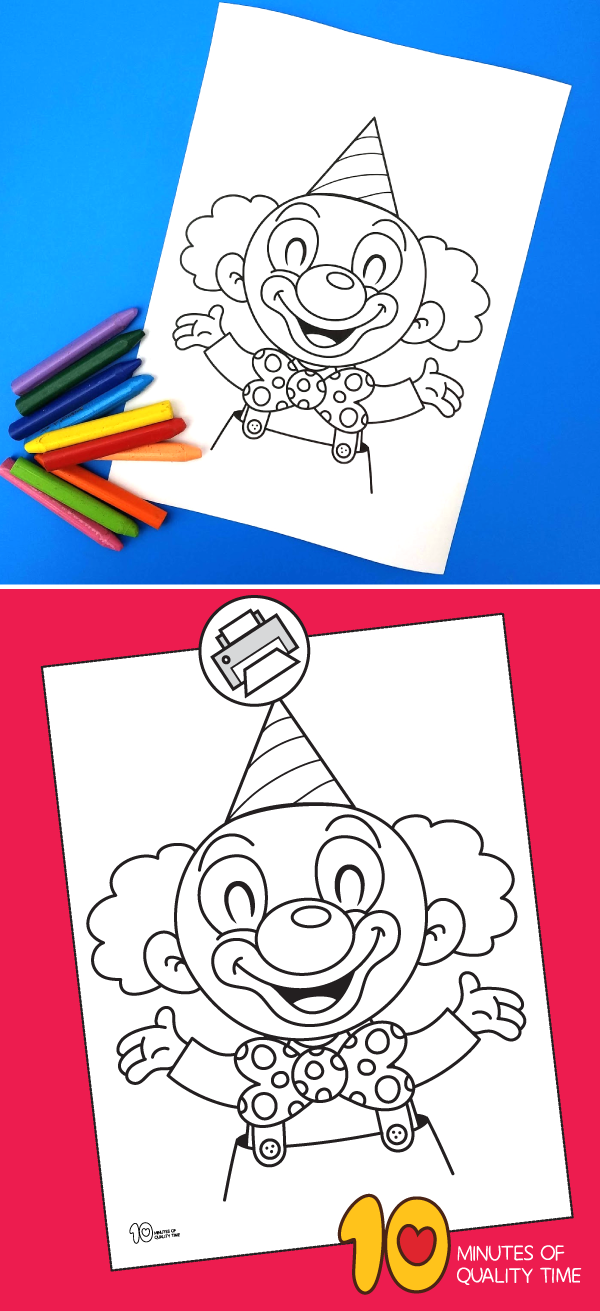 600x1311 Happy Clown Coloring - Happy Clown Drawing