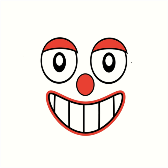 550x550 Happy Clown Emoji Drawing Art Prints - Happy Clown Drawing