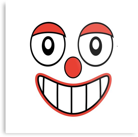 550x545 Happy Clown Emoji Drawing Metal Prints - Happy Clown Drawing