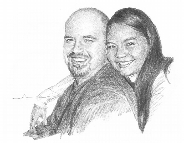 700x544 Happy Couple Drawing - Happy Couple Drawing