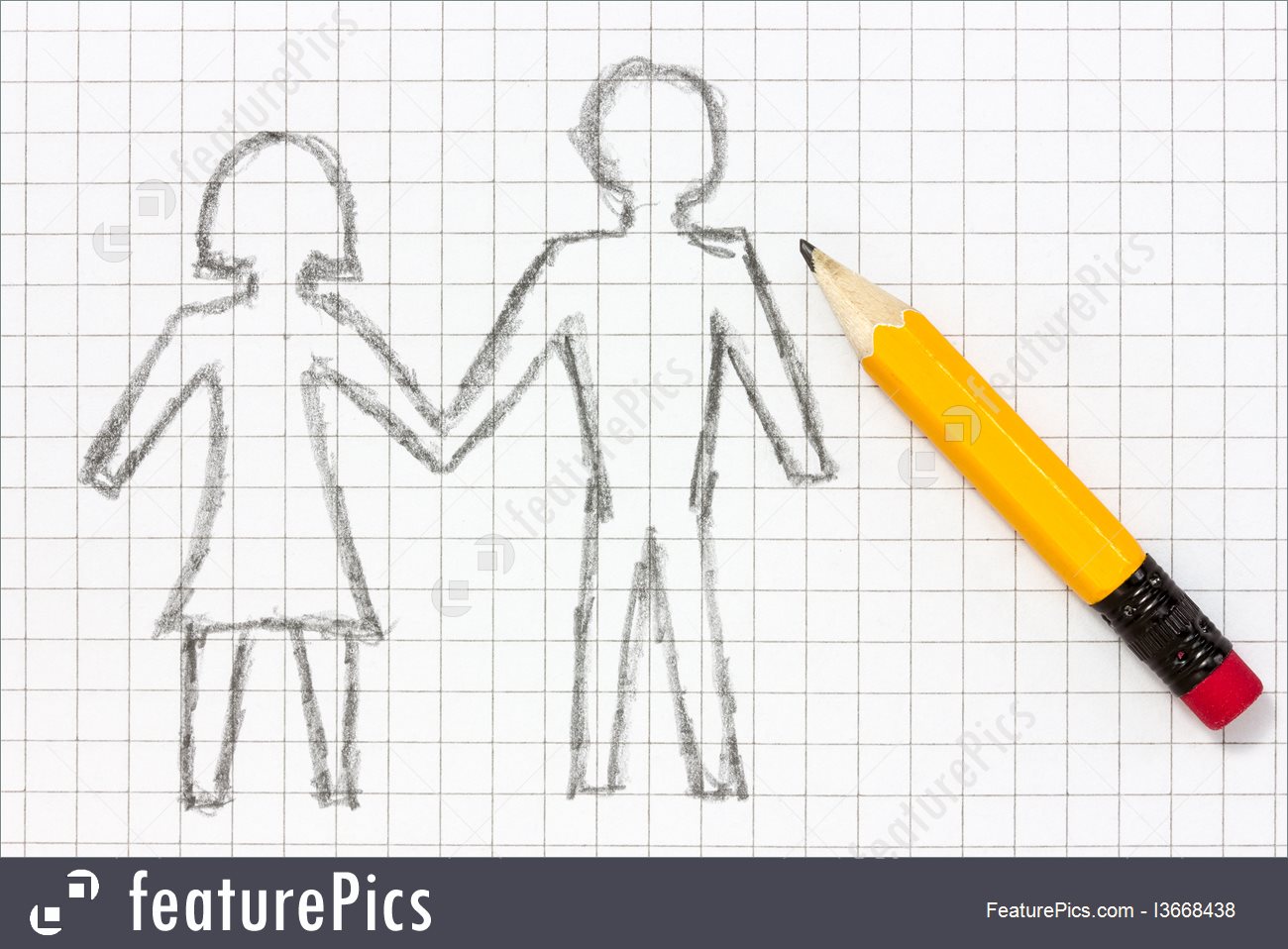 1300x958 Pencil Drawing Of Happy Couple Stock Picture - Happy Couple Drawing