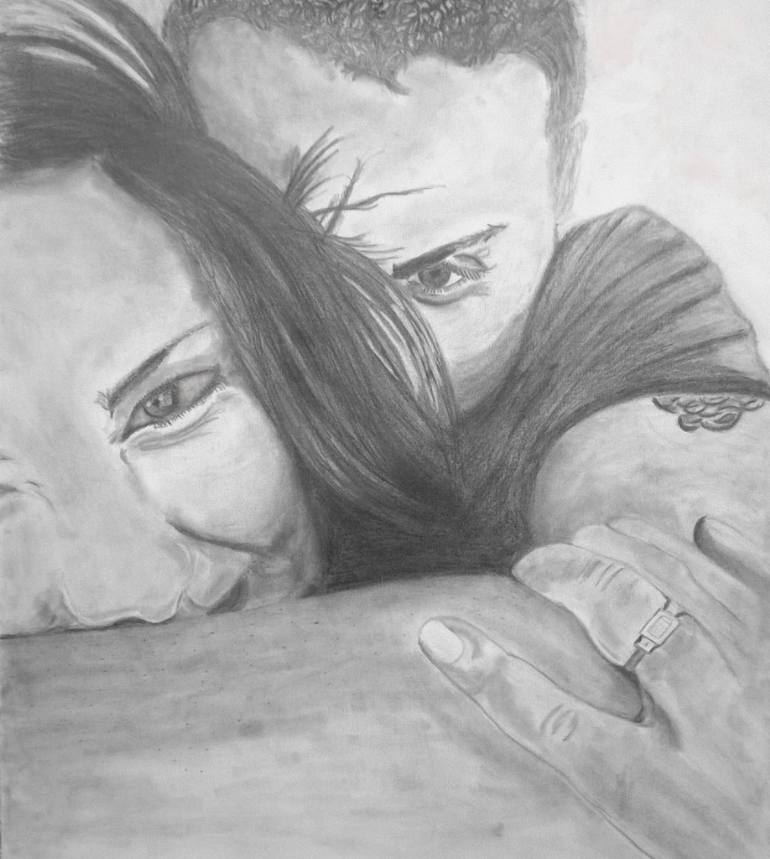 770x859 Sold The Happy Couple Drawing - Happy Couple Drawing