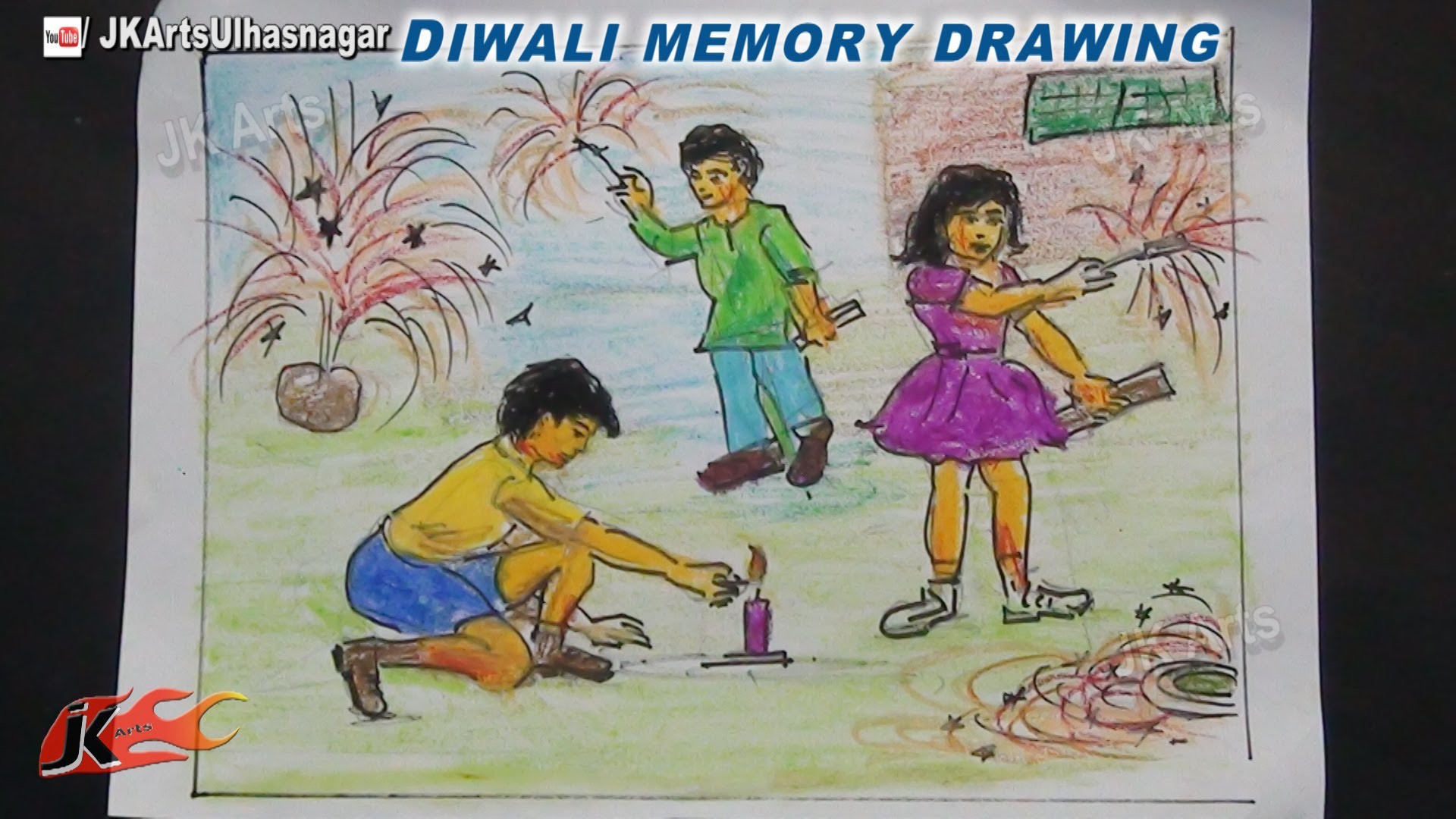 1920x1080 Happy Diwali Memory Drawing How To Draw, Jk Arts - Happy Diwali Drawing