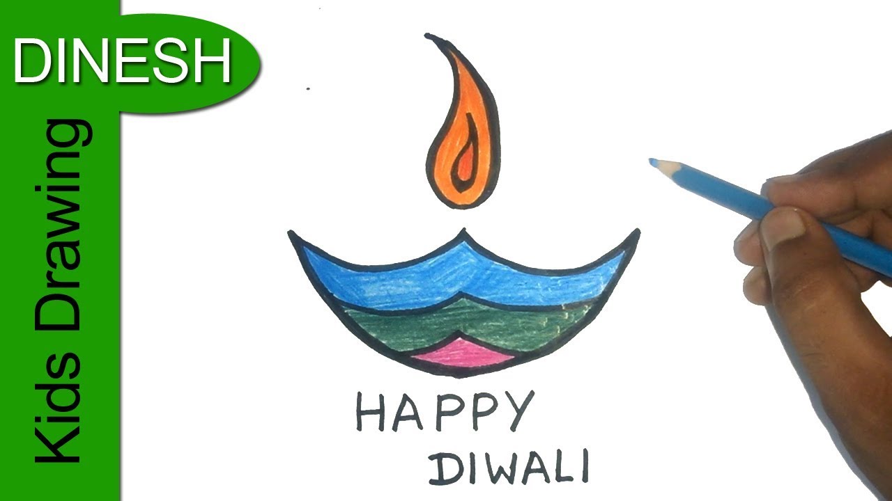 1280x720 how to draw happy diwali drawing greeting diwali drawing - Happy Diwali Drawing
