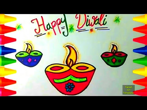 480x360 How To Draw Happy Diwali Drawing Greeting - Happy Diwali Drawing