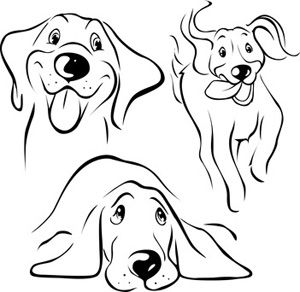 300x292 happy dog line art clip art quilting dog illustration, dog - Happy Dog Drawing