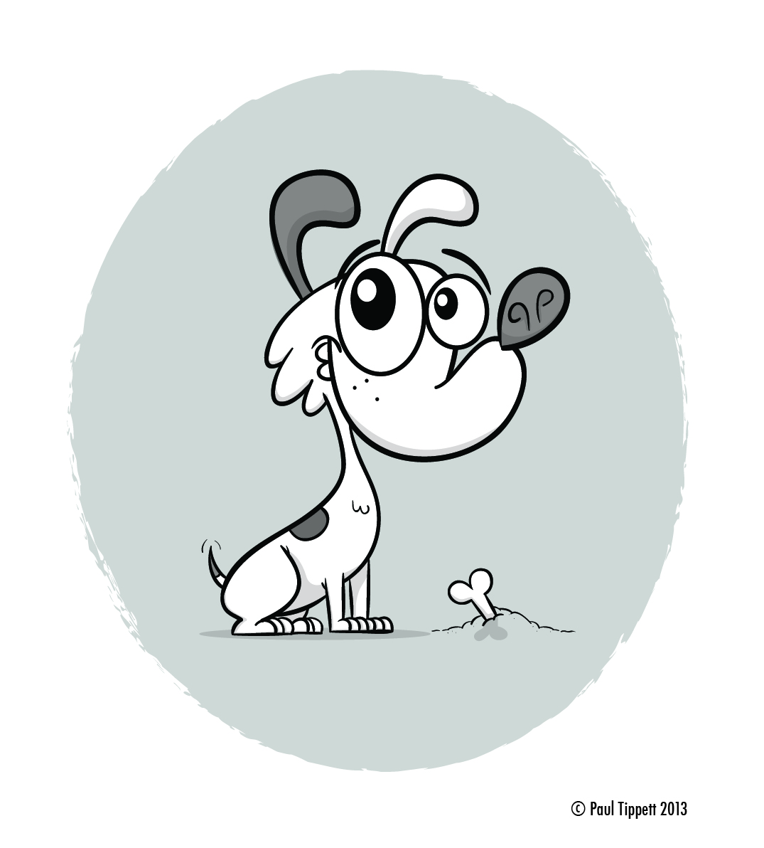 1075x1192 Paul Tippett Illustration A Happy Dog Drawing - Happy Dog Drawing